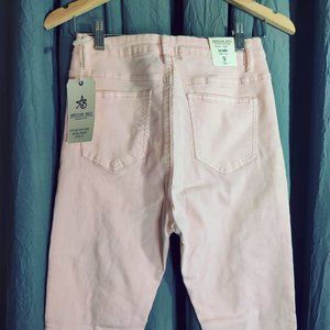 High Waist High Rise Ankle PINK distressed Skinny Jeans sz9